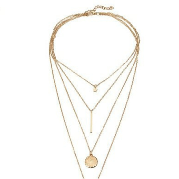 1 Fashion Layered Star Round Pendant Necklace For Women - Picture 6 of 7